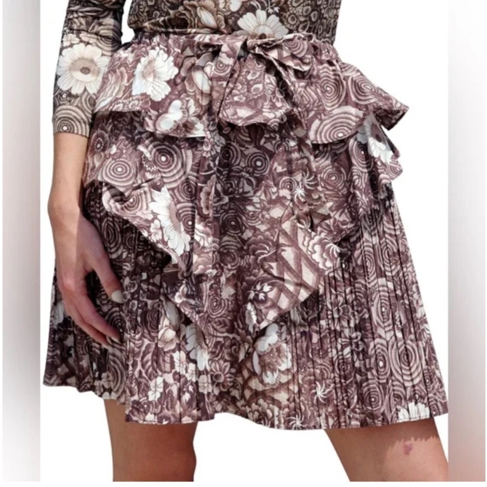 Ulla Johnson 100% Cotton Sigrid Tiered Mini Skirt in Brown Teak Size 6 NWOT - Picture 5 of 9